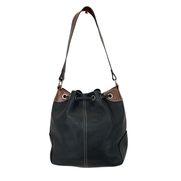 Dooney & Bourke Drawstring Bag Purse Black/Brown - Picture 5 of 16